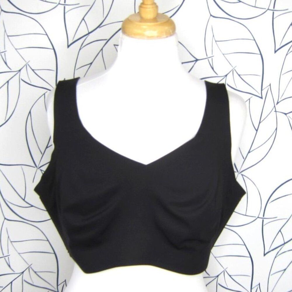 Honeylove V Neck Original Bra Size 1X Black LWBR0101